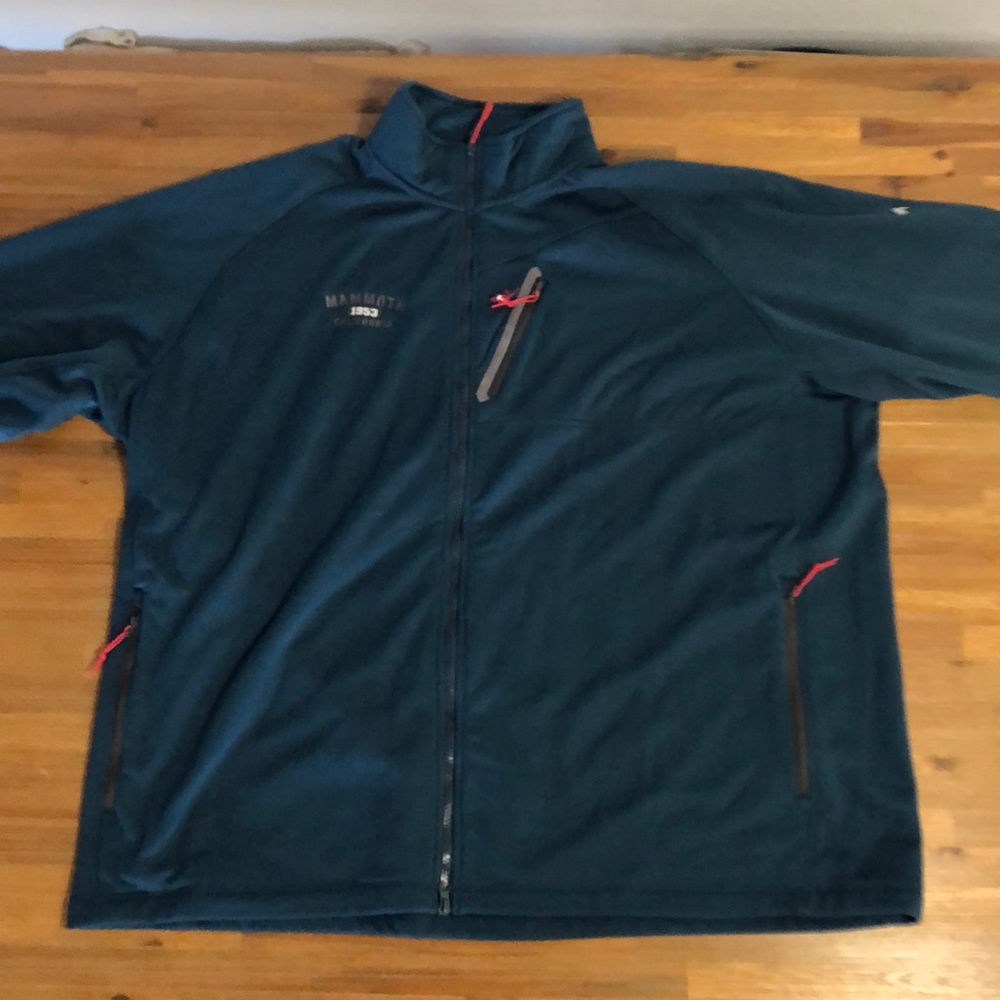 Fleece lined double zipper sweater teal XXXL